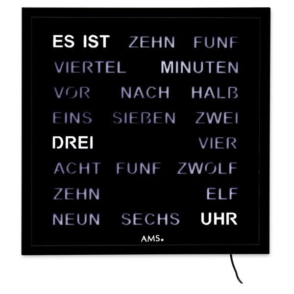 AMS Kvarts Väggklocka 1265 - Lackad Metallhus