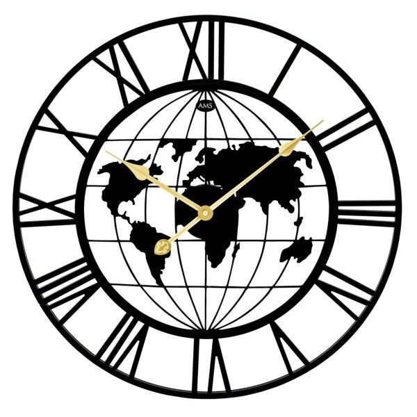 AMS Kvarts Väggklocka 9702 - Målat metallhölje