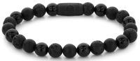 Armband med 8 mm stora svarta ädelstenar med svart...