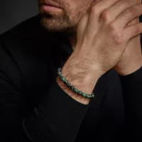 Armband med 8 mm stora rhyolitstenar med...