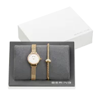 Damenuhr, Saphirglas Set mit beiliegendem, goldfarbenem...