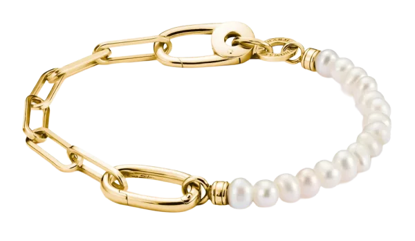 Glieder- Charm-Armband mit Perlen und einem Connect Link - Thomas Sabo Modell: C1209-430-14-L17