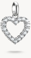 Charm-Anhänger, Herz mit Edelsteinen besetzt aus...