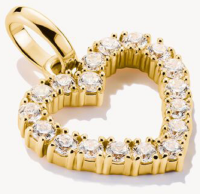 Charm-Anhänger, Herz mit Edelsteinen besetzt aus...