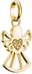 Charm-Anhänger, Engel mit Herzgravur und Edelsteinen besetzt aus Silber, vergoldet - Thomas Sabo Modell: CC1242-414-14