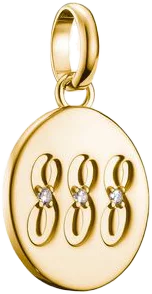 Charm-Anhänger, Engelszahlen 888, mit weißen Edelsteinen, aus Silber, vergoldet - Thomas Sabo Modell: CC1255-414-14