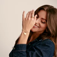 Thomas Sabo Charm-Anhänger, Goldbär aus Glas,...