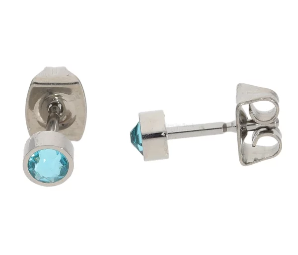 Ohrstecker Titan blauer Swarovski Stein Boccia Jewelry Modell 05095-03