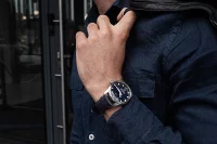 Herrklocka svart med läderarmband - Vostok Europe modell: NH35-125A748