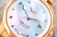 Damklocka i roséguld med läderarmband - Vostok Europe Modell: VS42-125B754