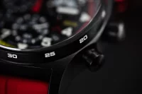 Herrklocka svart med rött silikonarmband - Vostok Europe Modell: VK68-592C775