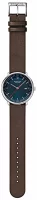 Herrklocka blå med brunt veganskt druvläderarmband - Mondaine Modell: MLE.41240.LGV