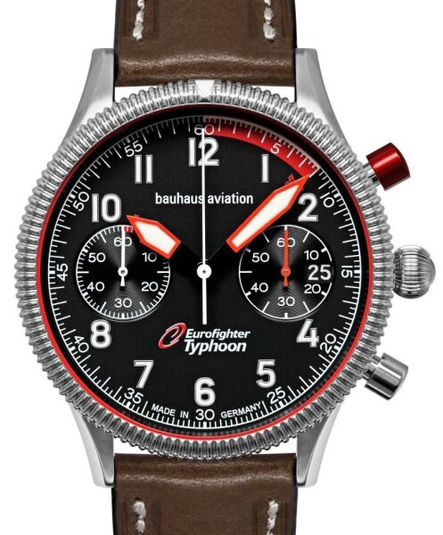 Herrklocka svart med läderarmband - Bauhaus modell: 25762