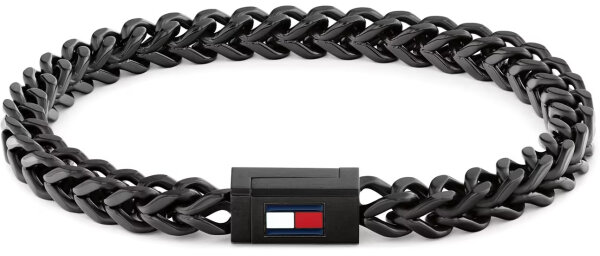 Herren-Armband aus schwarzem Edelstahl mit Flecht-Design, Tommy Hilfiger Modell: 2790649