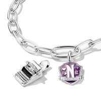Charm-Anhänger aus recyceltem 925er Sterlingsilber mit Wednesday Schreibmaschine Design mit Zirkonia, Thomas Sabo Modell: CC1315-691-11