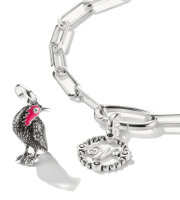 Charm-Anhänger aus geschwärztem 925 Sterlingsilber mit schwarzem Zirkonia im W-Design, Thomas Sabo Modell: CC1317-643-11