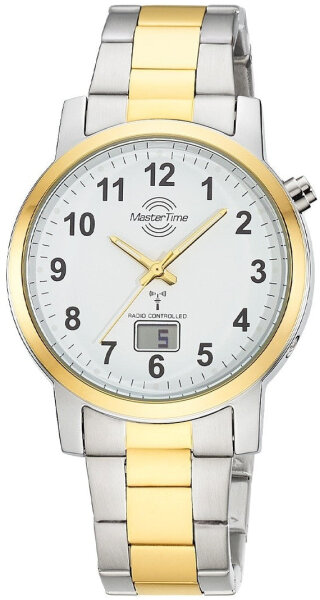 Master Time Herren Funkuhr Bicolor Edelstahl Quarz mit Datum