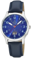 Master Time MTGA-10958-32L Funkuhr Herrenuhr Aviation Blau Leder