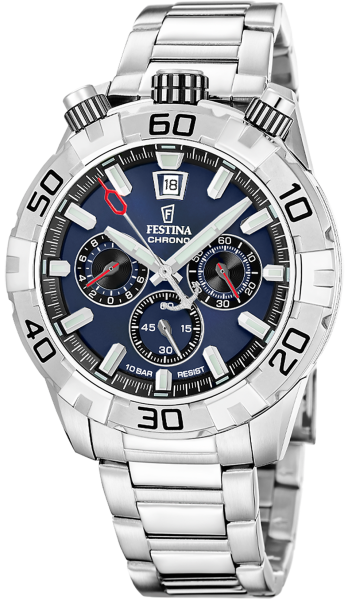 Herrenuhr Bullhead Dunkelblau mit Stahlarmband – Festina Modell: F20743/X