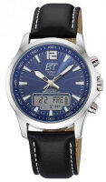 Herrenuhr Funk Solaruhr Edelstahl Blaues Zifferblatt Professional - Eco Tech Time Modell: EGA-11714-31L