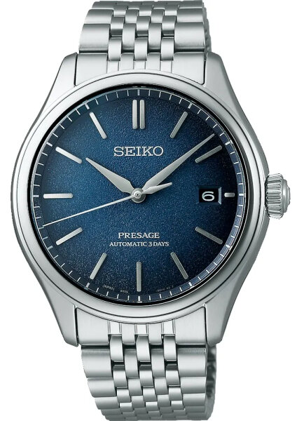 Elegante Seiko Presage Herren-Automatikuhr mit blauem Zifferblatt und Saphirglas Blau - Seiko Modell: SPB525J1