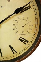 Wanduhr für Innen- & Außenbereich mit Wetteranzeigen, römischen Ziffern - AMS Modell: W9484