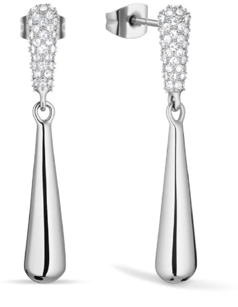 Arctic Pavé Ohrringe, Silber Glänzend, Funkelnde Zirkonia, Edelstahl Schmuck - Bering Modell: 754-17-05