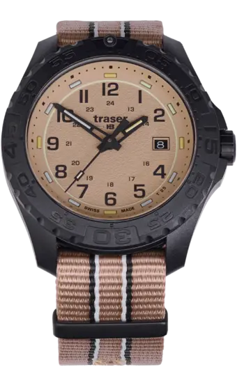 Traser P96 OdP Color Sand Schweizer Outdoor-Uhr, trigalight, robustes NATO-Armband, 20 Bar wasserdicht