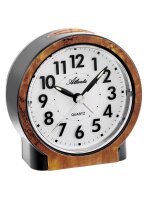 Atlanta Geräuschloser Quarz-Tischwecker mit Snooze, Leuchtzeiger, Hellgrau/Silberfarben - Atlanta  Modell: 2173/X