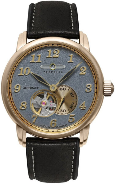 Herrenuhr, Automatik aus Edelstahl - Graues Zifferblatt - Zeppelin Modell: 7664-5