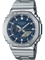 Herrenuhr, G-Shock Edelstahl - Blaues Zifferblatt - Casio...