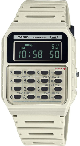Herrenuhr, Taschenrechneruhr aus Kunststoff - Schwarz - Casio Modell: CA-53WB-8BEF