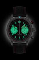 Herrenuhr, Automatik-Chronograph aus Edelstahl - Schwarz...