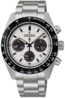 Herrenuhr, Solar-Chronograph aus Edelstahl - Weißes Zifferblatt - Seiko Modell: SSC961P1