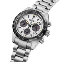 Herrenuhr, Solar-Chronograph aus Edelstahl - Weißes Zifferblatt - Seiko Modell: SSC961P1