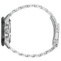 Herrenuhr, Eco-Drive Edelstahl Chronograph - Schwarz -...