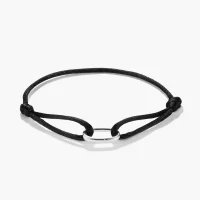 Textilarmband schwarz Connect Silber