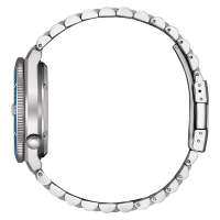 Herrenuhr, Edelstahlarmband mit blauem Zifferblatt -...