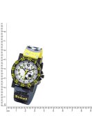 Scout Kinderuhr analog aus der Serie "The IT-Collection" mit gelb grünem Kunstlederband Fußball-Motiven und Quarzwerk