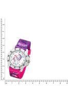 Scout Kinderuhr analog aus der Serie "Action" mit pink lilanem Textilband mit Einhorn-Motiv und Quarzwerk