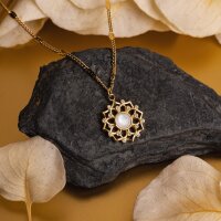 Composition Gem Halskette (Mondstein/Gold) | Holzkern