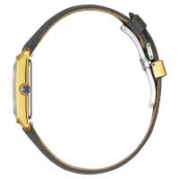 Damenuhr, Lederarmband, cremefarbenes Zifferblatt -...