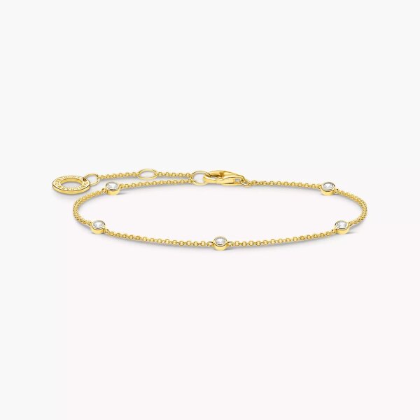 Armband weiße Steine gold