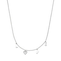s.Oliver Halskette mit Love-Schriftzug und Herz-Motiv -...