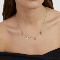 s.Oliver Halskette mit Love-Schriftzug und Herz-Motiv - Modell: SOJ-0103-N-47