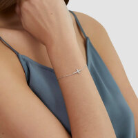 Damen-Armband, Kreuzmotiv mit Zirkonia, Silber - s.Oliver Modell: SOJ-0281-B-21