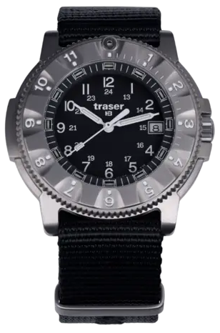 Herrenuhr mit schwarzem Zifferblatt - Traser Modell: 111832