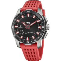 Herrenuhr mit rotem Silikonarmband - Festina Modell: F23305/4